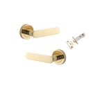 0330KPASS60 - Bronte Lever - Round Rose Passage Kit - Polished Brass - Passage