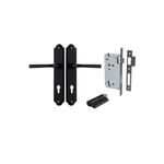 12720KENTR60KK - Annecy Lever - Shouldered Backplate Entrance Kit with High Security Lock - Matt Black - Entrance