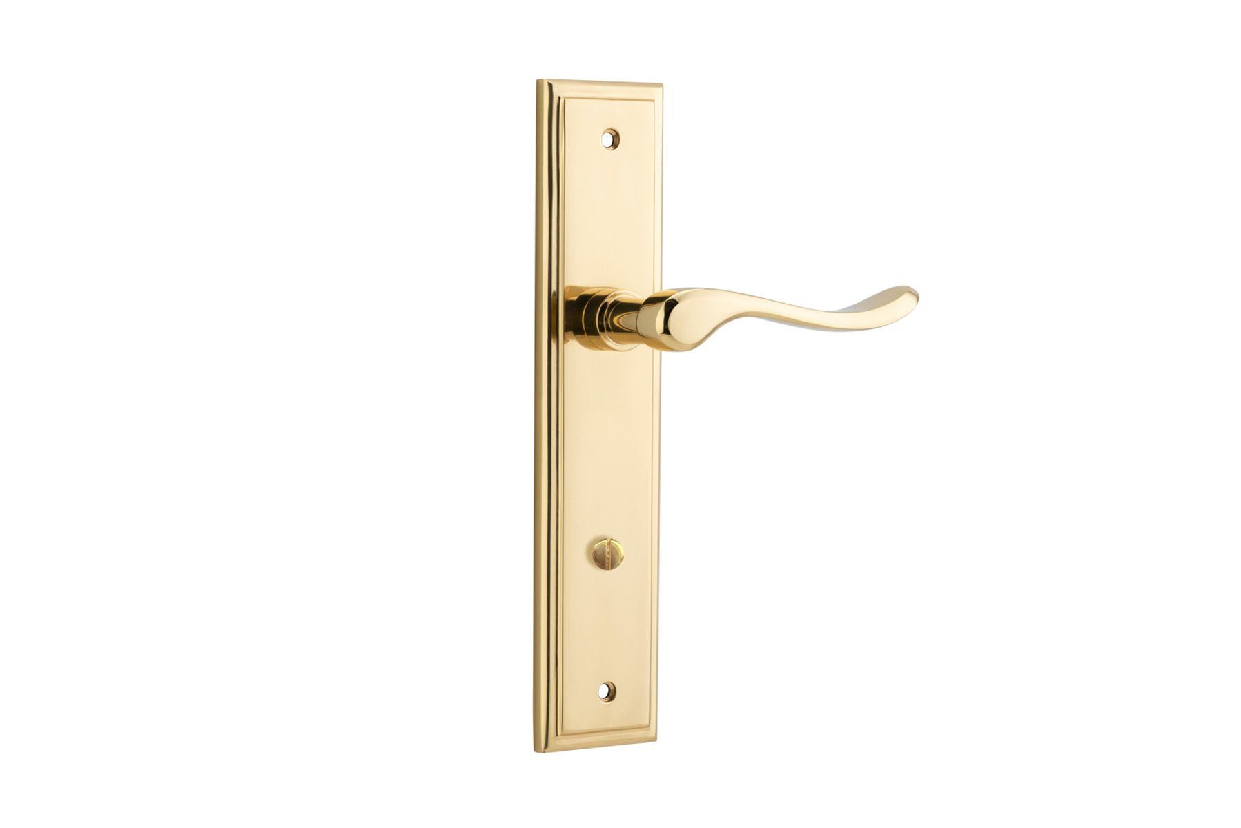 10426P85 - Stirling Lever - Stepped Backplate - Polished Brass - Privacy