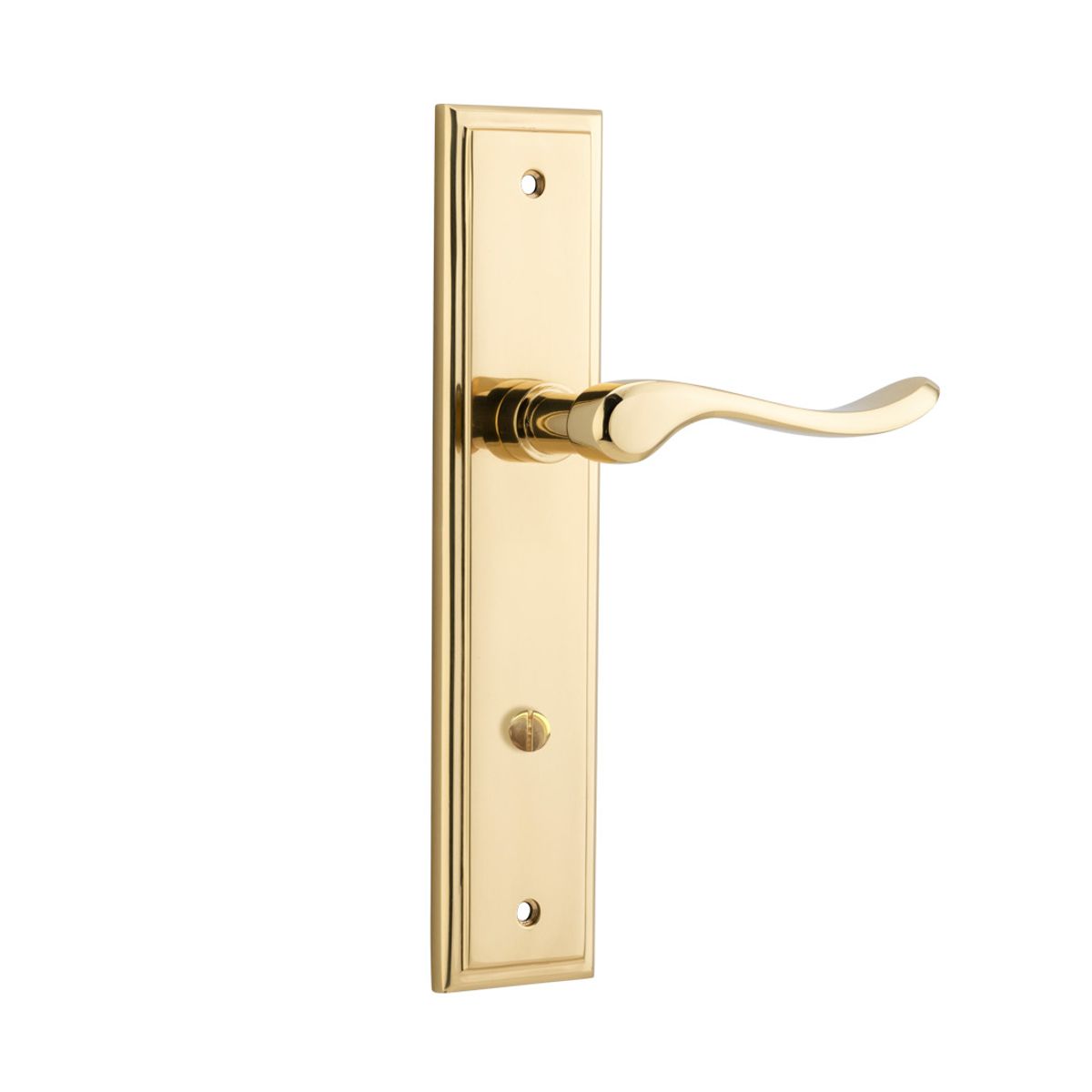 10426P85 - Stirling Lever - Stepped Backplate - Polished Brass - Privacy