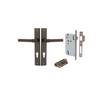 Helsinki Lever - Rectangular Backplate Entrance Kit with High Security Lock