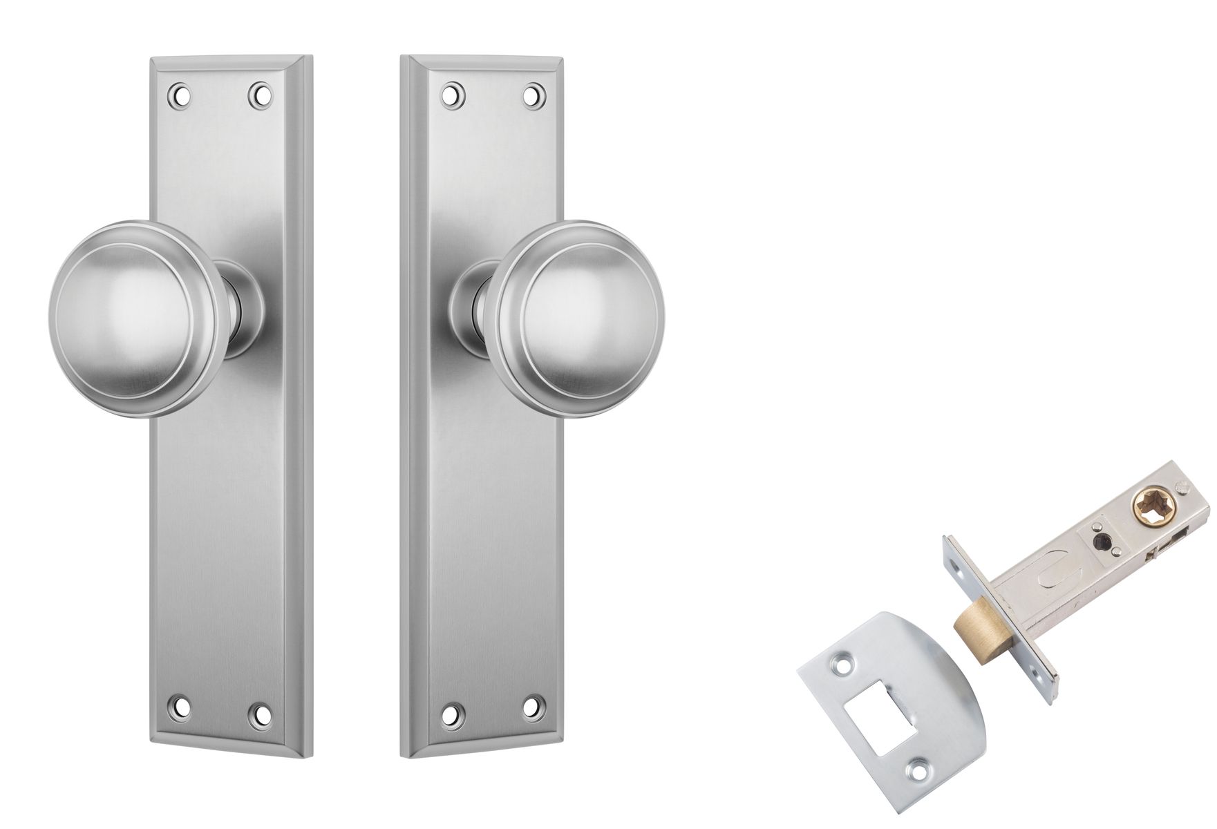 Milton Door Knob - Long Backplate Passage Set