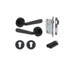 20803KENTR60KK - Copenhagen Lever - Round Rose Entrance Kit with Separate High Security Lock - Matt Black - Entrance