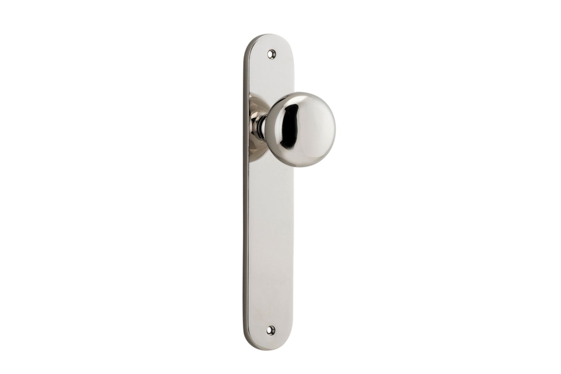 14334 - Cambridge Knob - Oval Backplate - Polished Nickel - Passage