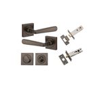 21191KPRIV60 - Copenhagen Lever - Square Rose Privacy Kit with Separate Privacy Turn - Signature Brass - Privacy