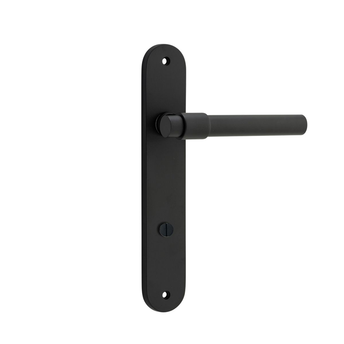 12900P85 - Helsinki Lever - Oval Backplate - Matt Black - Privacy