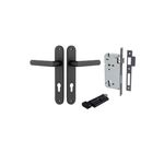 12864KENTR60KT - Osaka Lever - Oval Backplate Entrance Kit with High Security Lock - Matt Black - Entrance