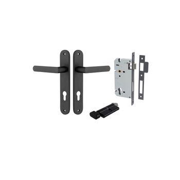 Osaka Lever - Oval Backplate Entrance Kit with High Security Lock