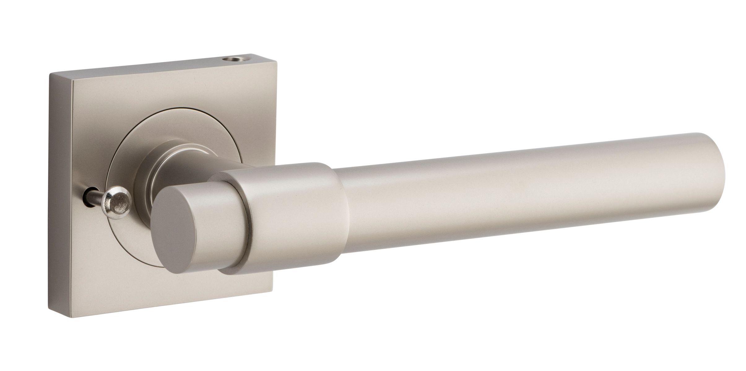 21209KIBPRIV60 - Helsinki Lever - Square Rose (Inbuilt Privacy) - Satin Nickel - Privacy