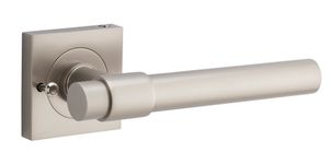 21209KIBPRIV60 - Helsinki Lever - Square Rose (Inbuilt Privacy) - Satin Nickel - Privacy