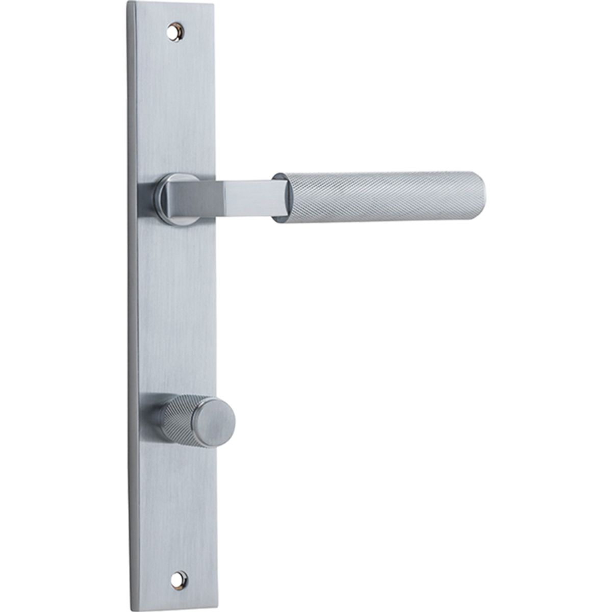 12252P85 - Brunswick Lever - Rectangular Backplate - Brushed Chrome - Privacy