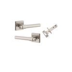 21209KIBPRIV60 - Helsinki Lever - Square Rose (Inbuilt Privacy) - Satin Nickel - Privacy