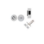 21435 - Round Sliding Door Pull Privacy Kit with Inbuilt Privacy Turn - Brushed Chrome - Privacy
