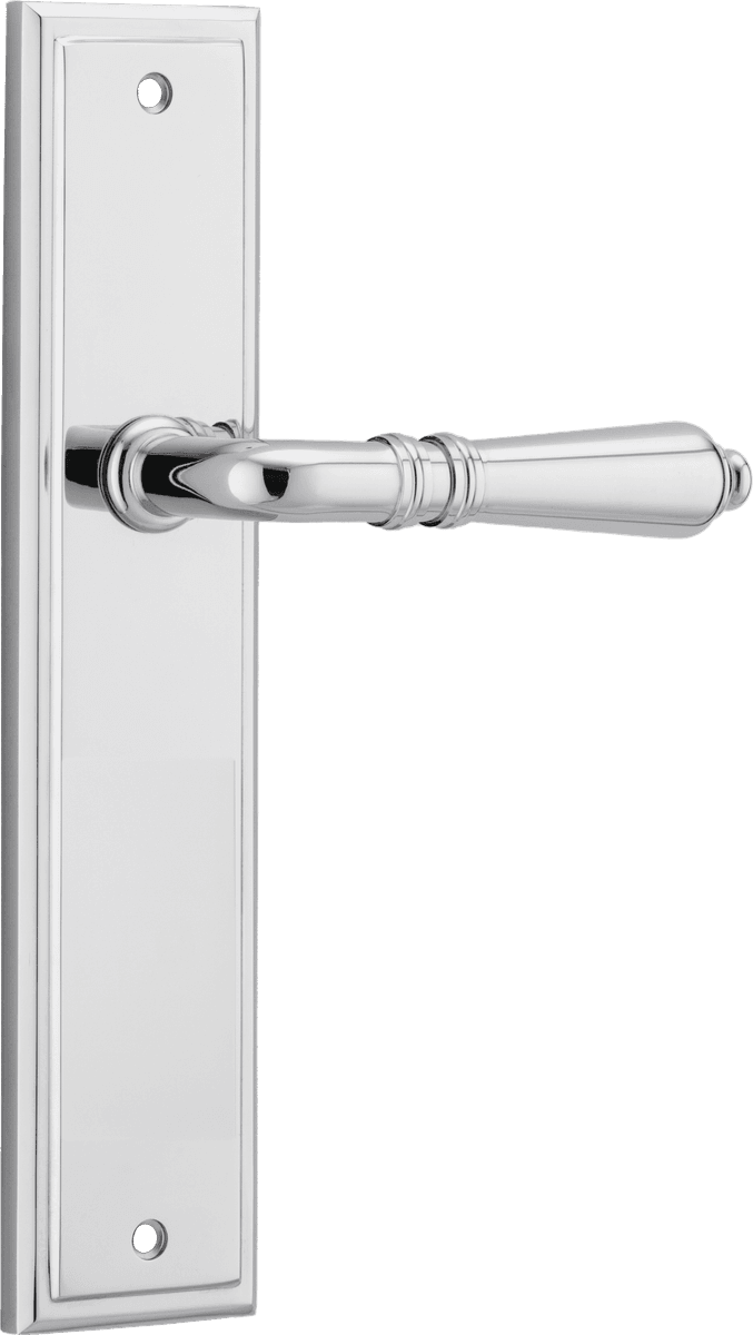 11736 - Sarlat Lever - Stepped Backplate - Polished Chrome - Passage