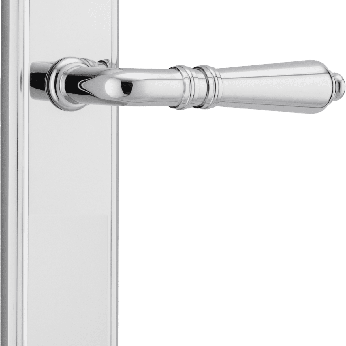 11736 - Sarlat Lever - Stepped Backplate - Polished Chrome - Passage