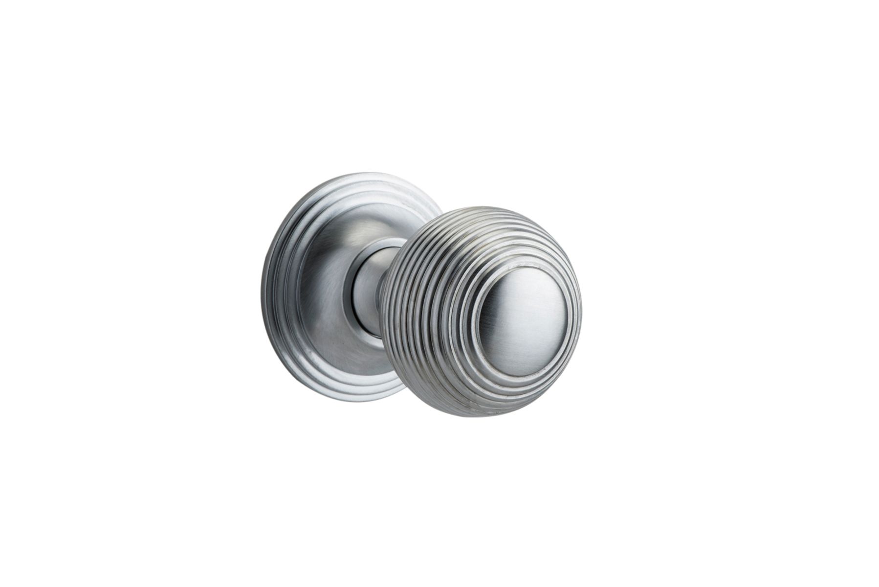 0225 - Guildford Knob - Round Rose - Brushed Chrome - Passage