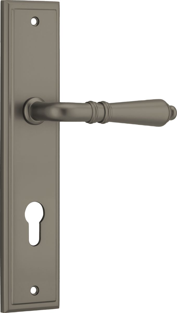 16836E85 - Sarlat Lever - Stepped Backplate - Graphite PVD - Entrance