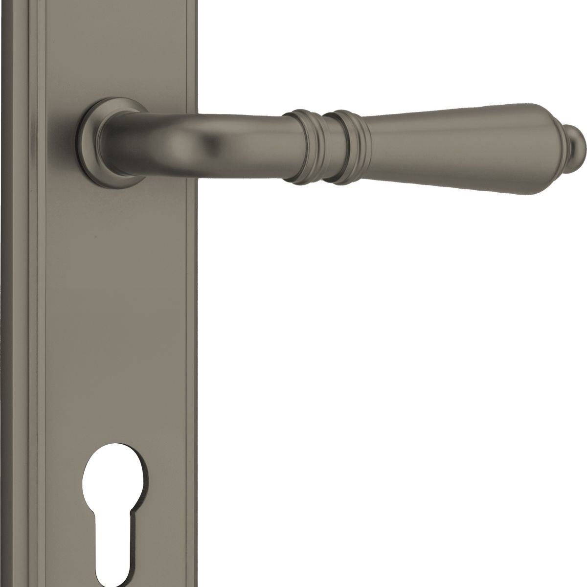 16836E85 - Sarlat Lever - Stepped Backplate - Graphite PVD - Entrance