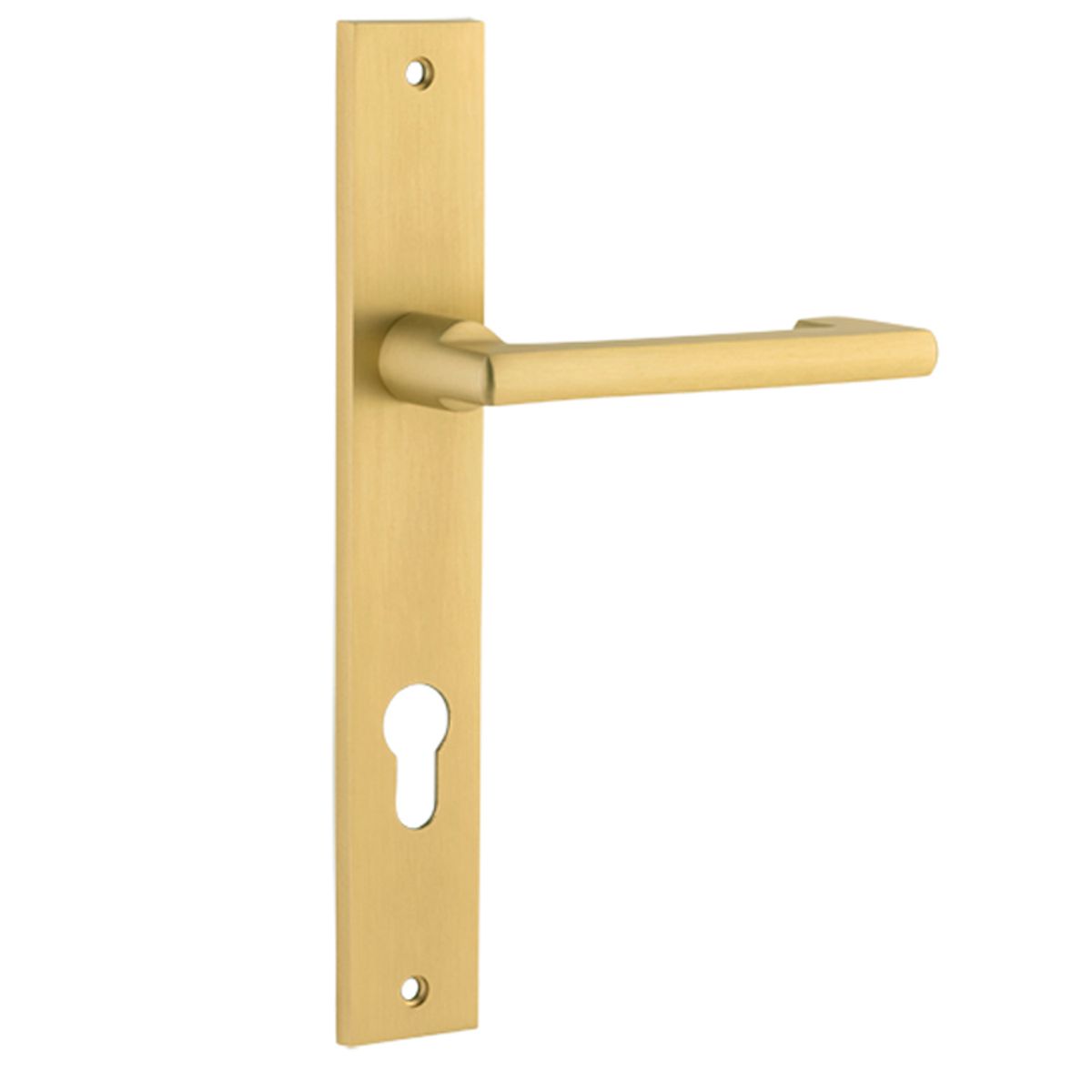 16348E85 - Baltimore Return Lever - Rectangular Backplate - Brushed Gold PVD - Entrance