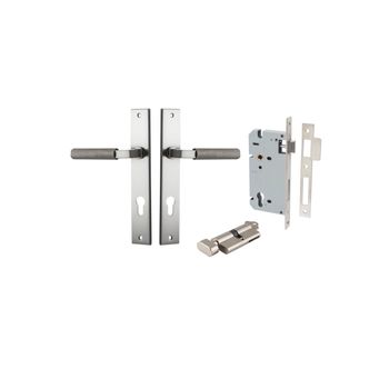 Brunswick Lever - Rectangular Backplate Entrance Kit with High Security Lock