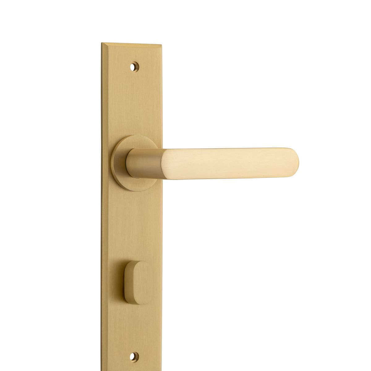 15368P85 - Osaka Lever - Chamfered Backplate - Brushed Brass - Privacy