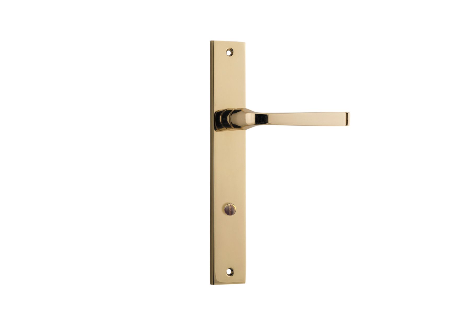 10208P85 - Annecy Lever - Rectangular Backplate - Polished Brass - Privacy