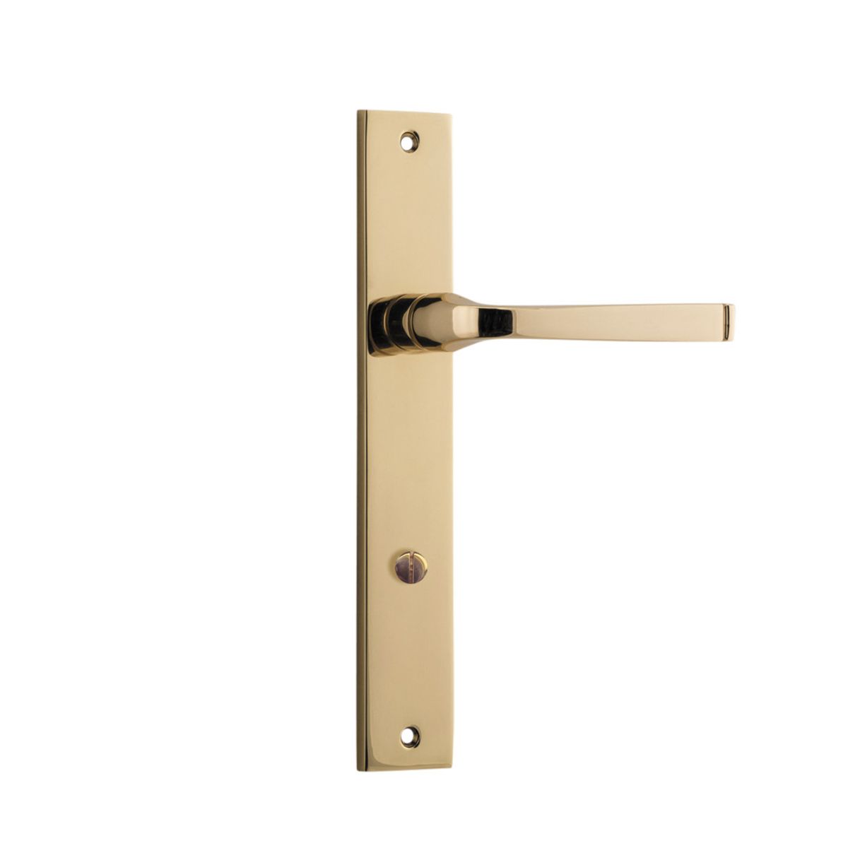 10208P85 - Annecy Lever - Rectangular Backplate - Polished Brass - Privacy