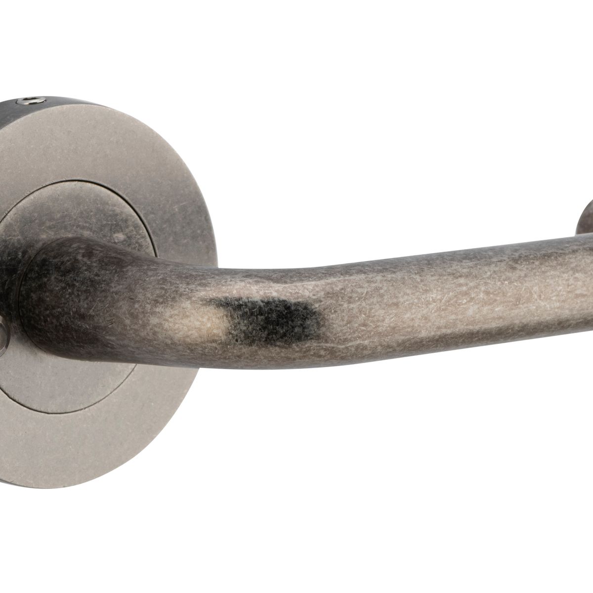 20357KIBPRIV60 - Oslo Lever - Round Rose (Inbuilt Privacy) - Distressed Nickel - Privacy