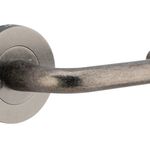 20357KIBPRIV60 - Oslo Lever - Round Rose (Inbuilt Privacy) - Distressed Nickel - Privacy