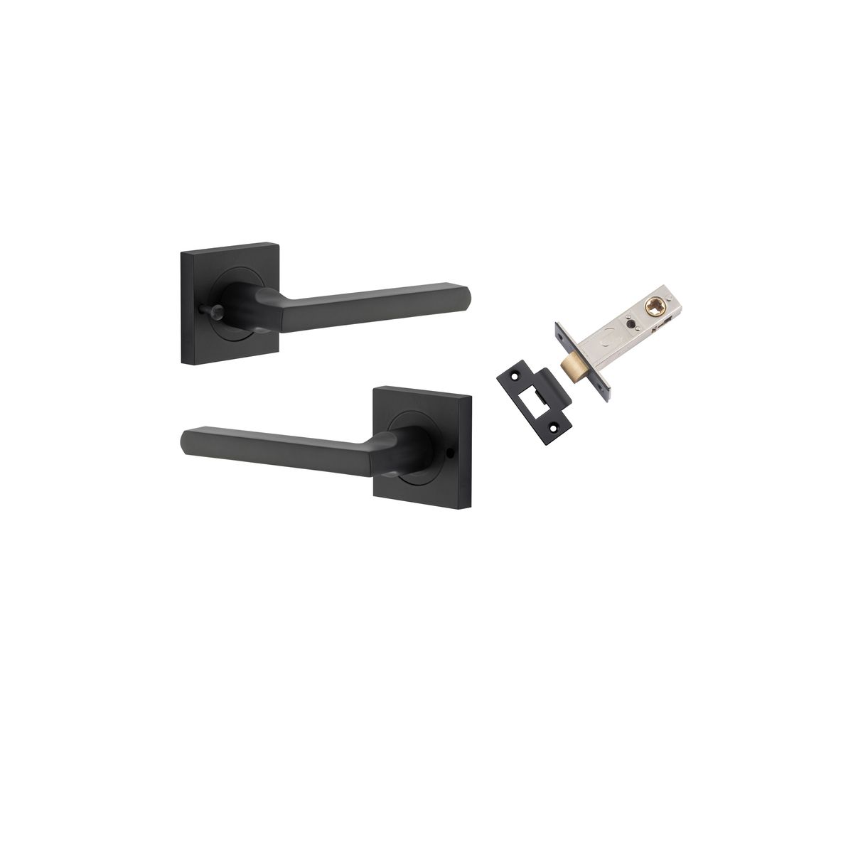 0273KIBPRIV60 - Baltimore Lever - Square Rose (Inbuilt Privacy) - Matt Black - Privacy