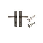10880KPRIV60 - Copenhagen Lever - Chamfered Backplate Privacy Kit with Privacy Turn - Signature Brass - Privacy