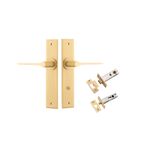 15258KPRIV60 - Como Lever - Chamfered Backplate Privacy Kit - Brushed Brass - Privacy
