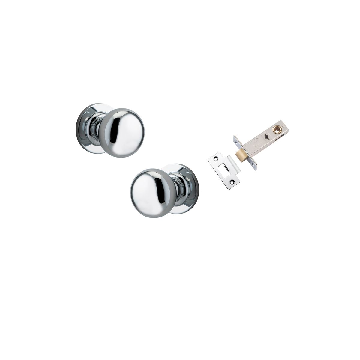0204KPASS60 - Cambridge Knob - Round Rose Passage Kit - Polished Chrome - Passage