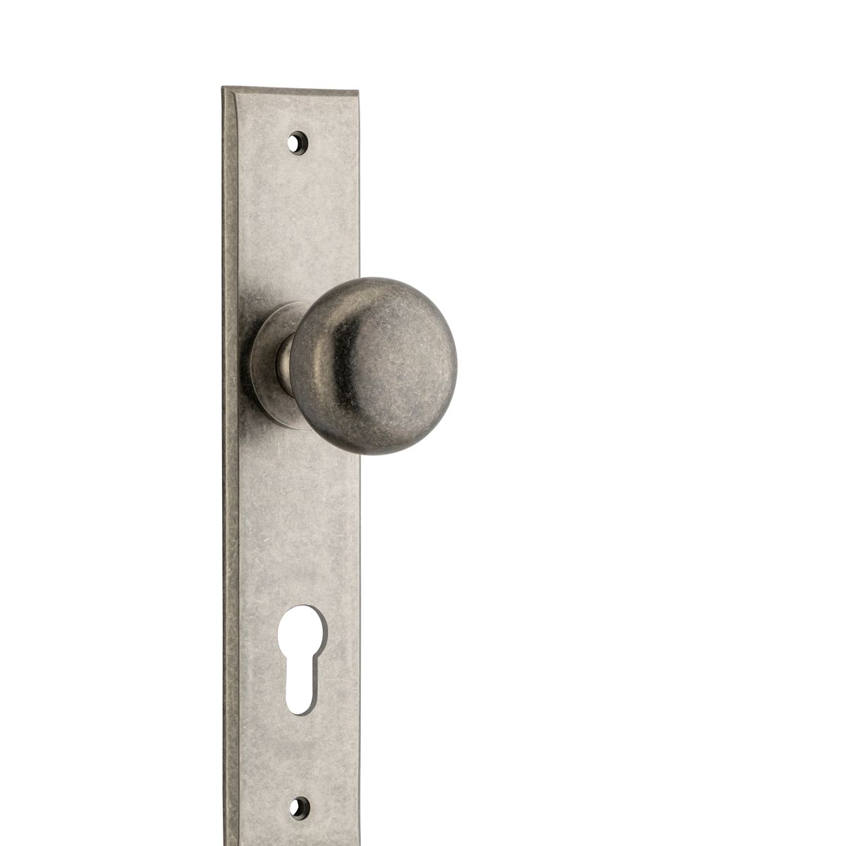 13946E85 - Cambridge Knob - Chamfered Backplate - Distressed Nickel - Entrance