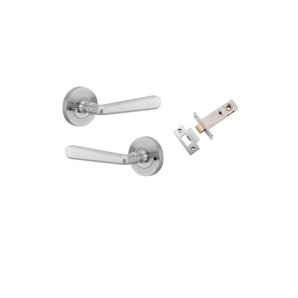 20805KIBPRIV60 - Copenhagen Lever - Round Rose (Inbuilt Privacy) - Brushed Chrome - Privacy