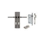 13708KENTR60KK - Annecy Lever - Rectangular Backplate Entrance Kit with High Security Lock - Distressed Nickel - Entrance