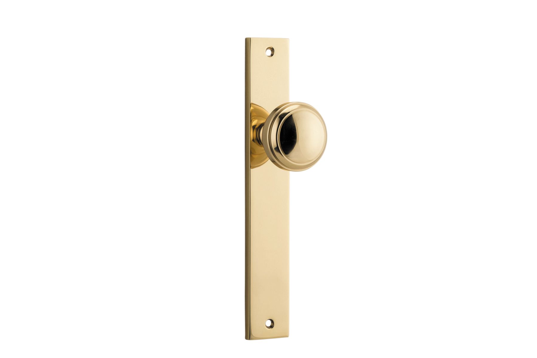 10320 - Paddington Knob - Rectangular Backplate - Polished Brass - Passage