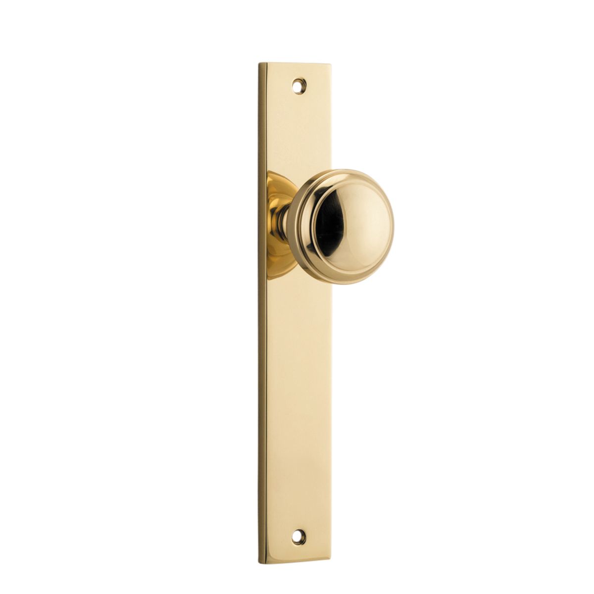 10320 - Paddington Knob - Rectangular Backplate - Polished Brass - Passage