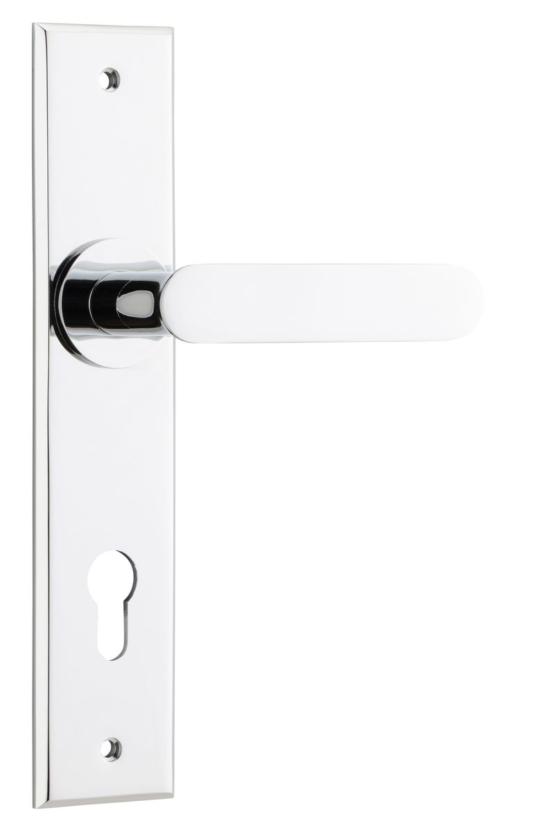 11784E85 - Bronte Lever - Chamfered Backplate - Polished Chrome - Entrance