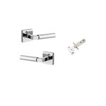 0414KIBPRIV60 - Berlin Lever - Square Rose Privacy Kit (Inbuilt Privacy) - Polished Chrome - Privacy