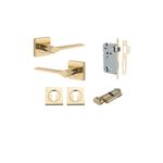 0430KENTR60KT - Como Lever - Square Rose Entrance Kit with High Security Lock - Polished Brass - Entrance