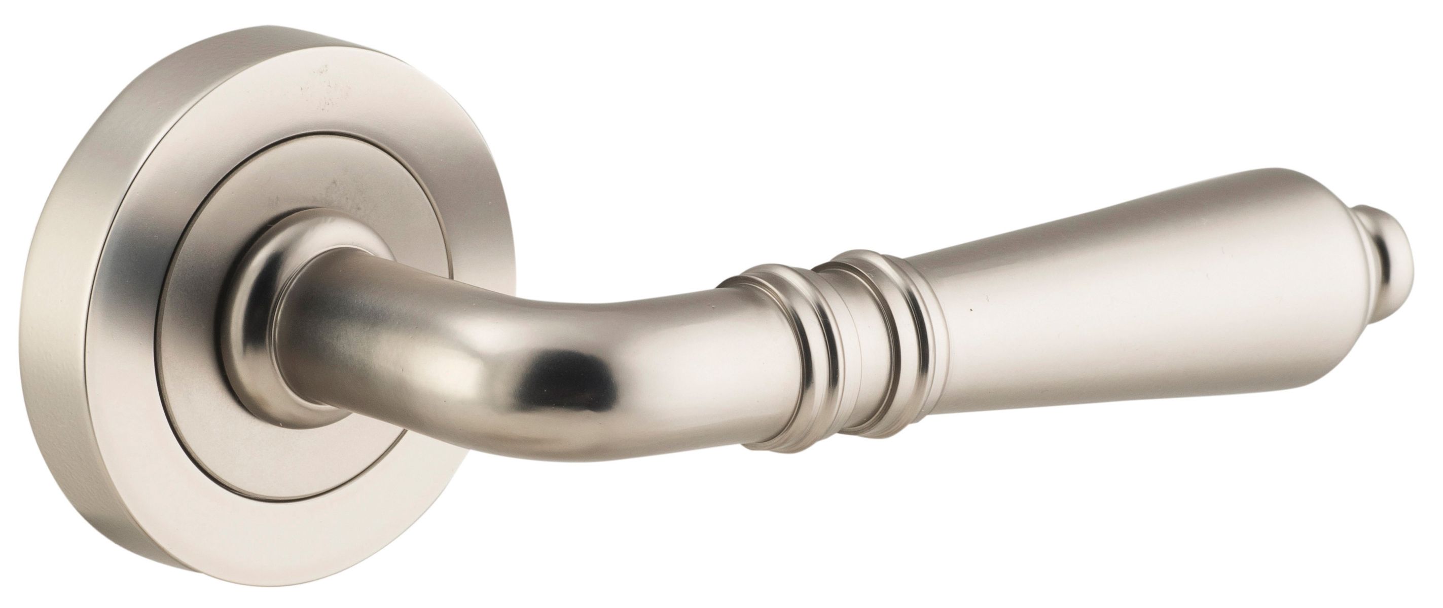 9209 - Sarlat Lever - Round Rose - Satin Nickel - Passage