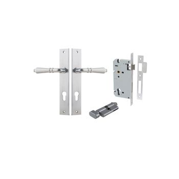 Sarlat Lever - Rectangular Backplate Entrance Kit with High Security Lock