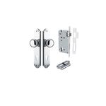 11828KENTR60KK - Cambridge Knob - Shouldered Backplate Entrance Kit with High Security Lock - Polished Chrome - Entrance