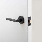 9213 - Baltimore Lever - Round Rose - Matt Black - Passage