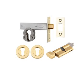 Euro Mortice Deadbolt Kit - 60mm Backset with Round Euro Escutcheon Key/Thumb