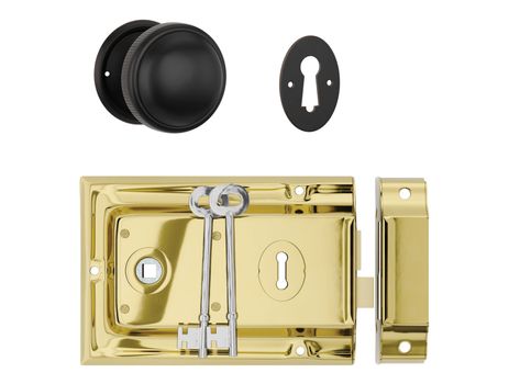 Rim Lock and Milled Edge Knob Passage Set