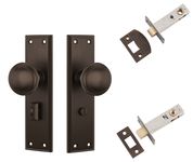 Milton Door Knob - Long Backplate Privacy Set