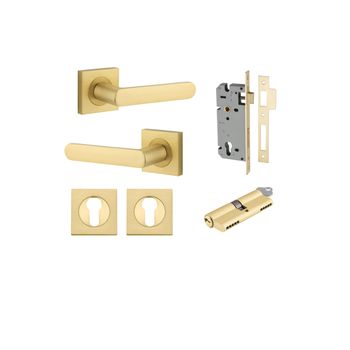 Osaka Lever - Square Rose Entrance Kit with Separate High Security Lock