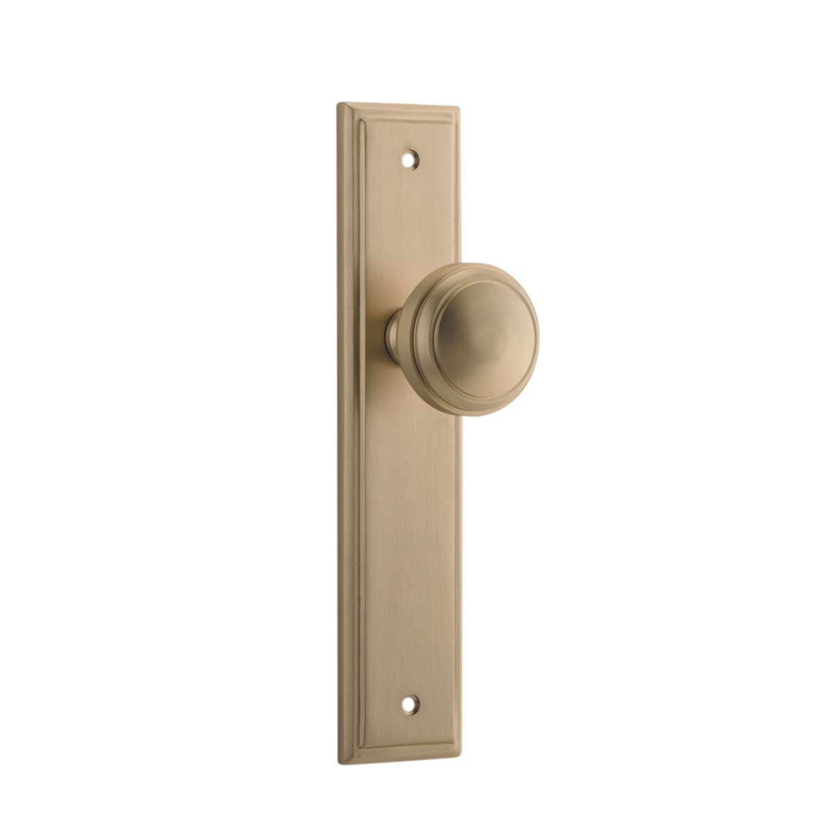 15338 - Paddington Knob - Stepped Backplate - Brushed Brass - Passage